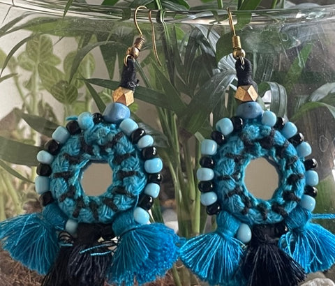 Mirror Earring-blue