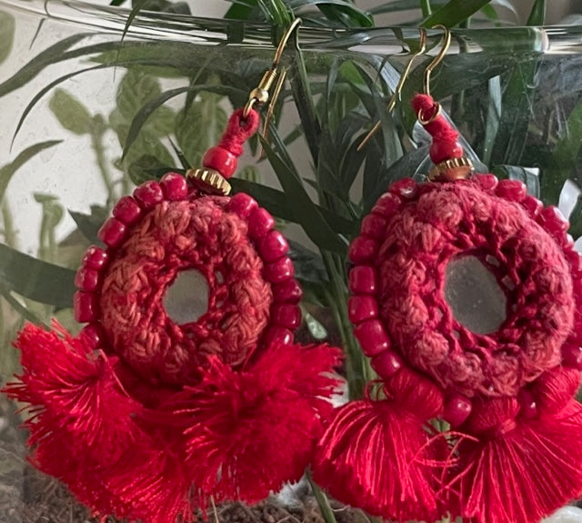 Mirror Earring-Red