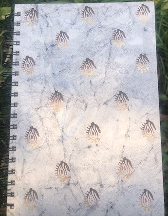 Block printed Spiral Notebook (7"x9.5")