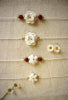 Handmade Crochet Rakhi with Rudraksh - White double flower