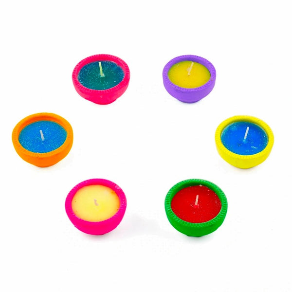 Round Diyas set wax filled