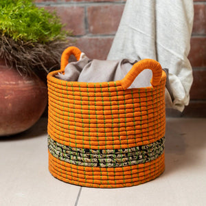 HandWoven Storage Basket -Orange