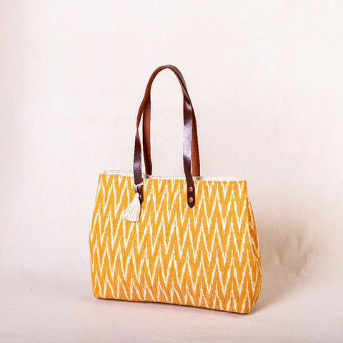 Gopal Tote Bag - Yellow Ikkat