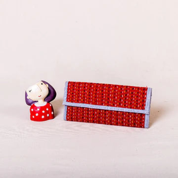 Kusum Wallet - Red Kantha