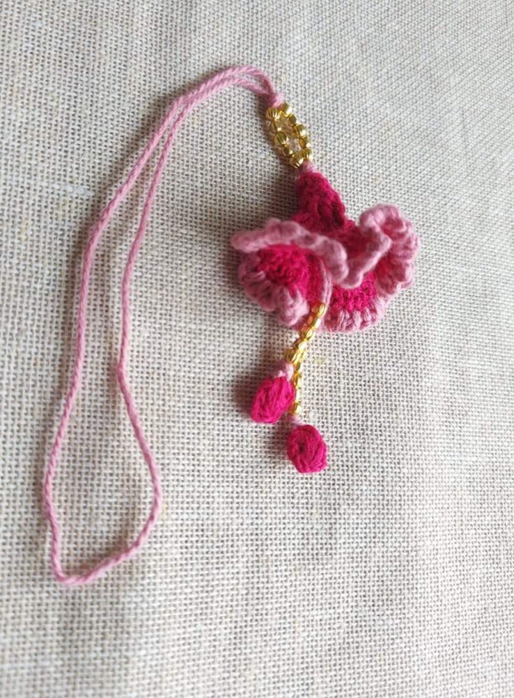 Handmade Crochet Lumba - Pink Hibiscus
