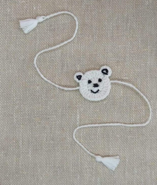 Handmade Crochet Rakhi - Polar Bear
