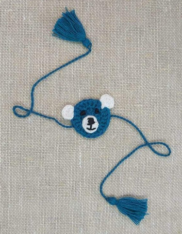 Handmade Crochet Rakhi - Blue Bear