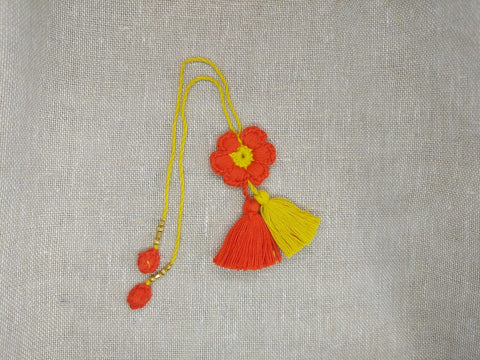 Handmade Crochet Lumba - Orange Flower