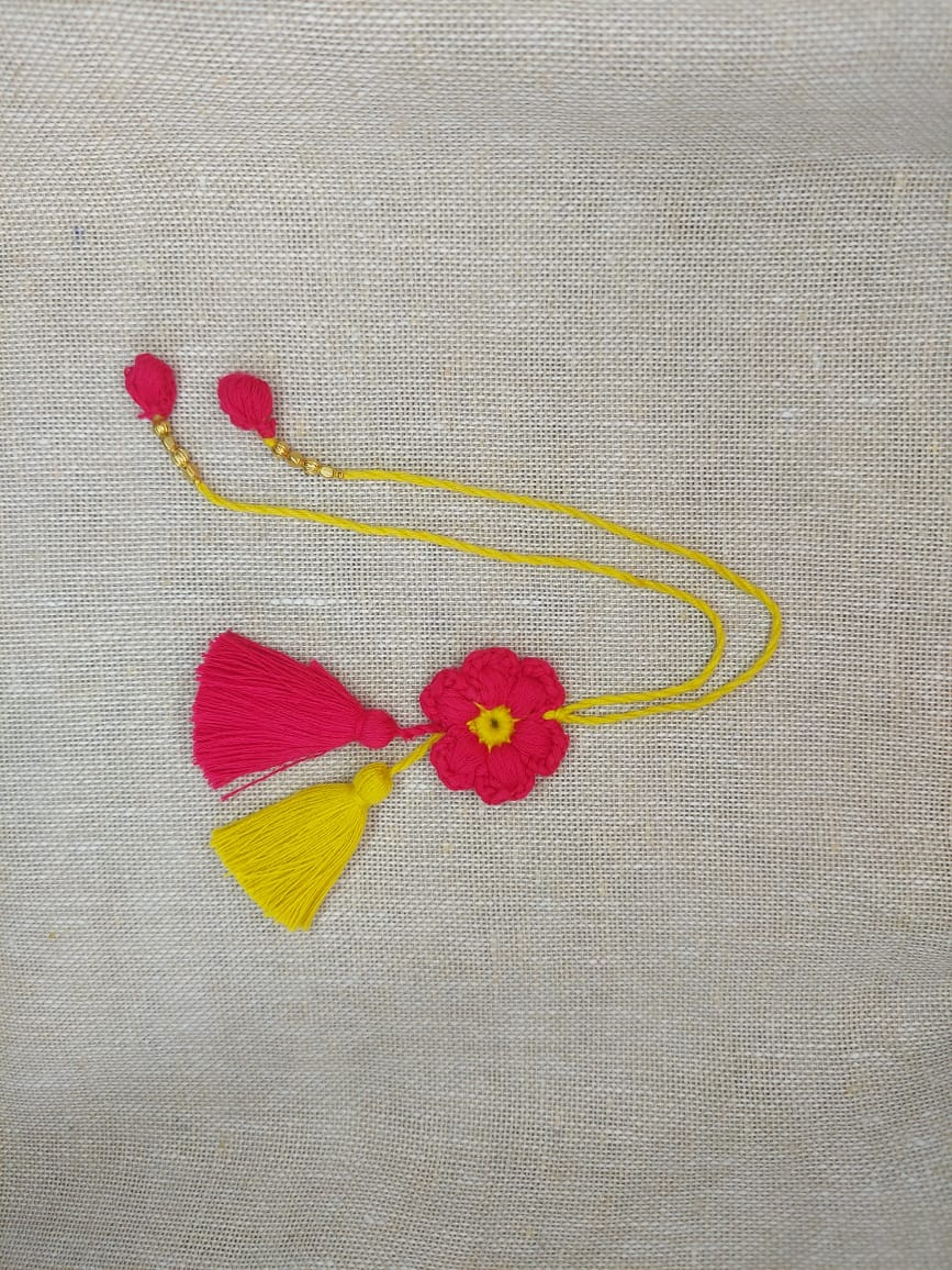 Handmade Crochet Lumba - Red Flower