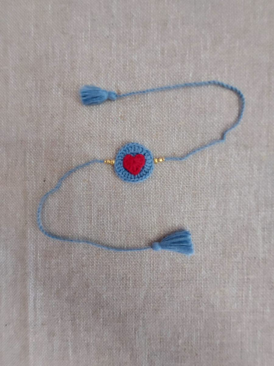 Handmade Crochet Rakhi -Heart – gestures.in