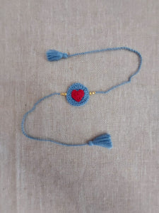 Handmade Crochet Rakhi -Heart
