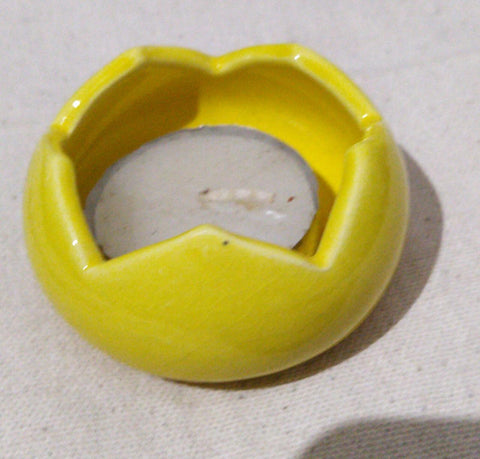 Lotus Tee-Light Holder-yellow