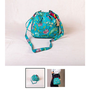 Backet sling Bag - Blue