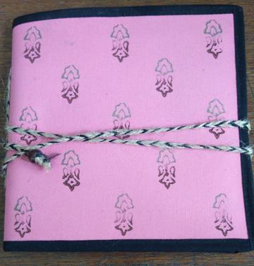 Block printed Cloth Cover Diary (6"x6")