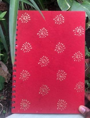 Block printed Spiral Notebook (7"x9.5")