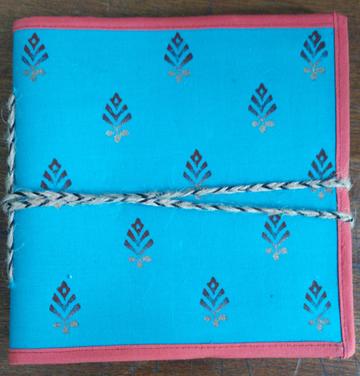 Block printed Cloth Cover Diary (6"x6")